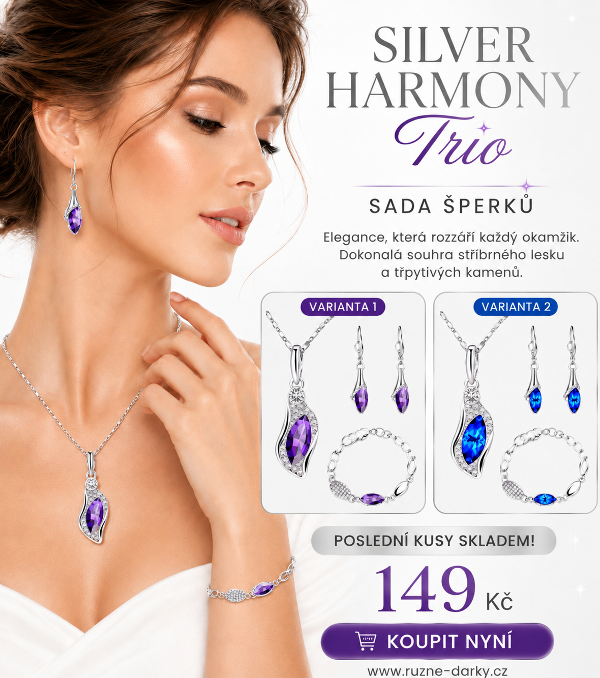 Sada šperků Silver Harmony Trio