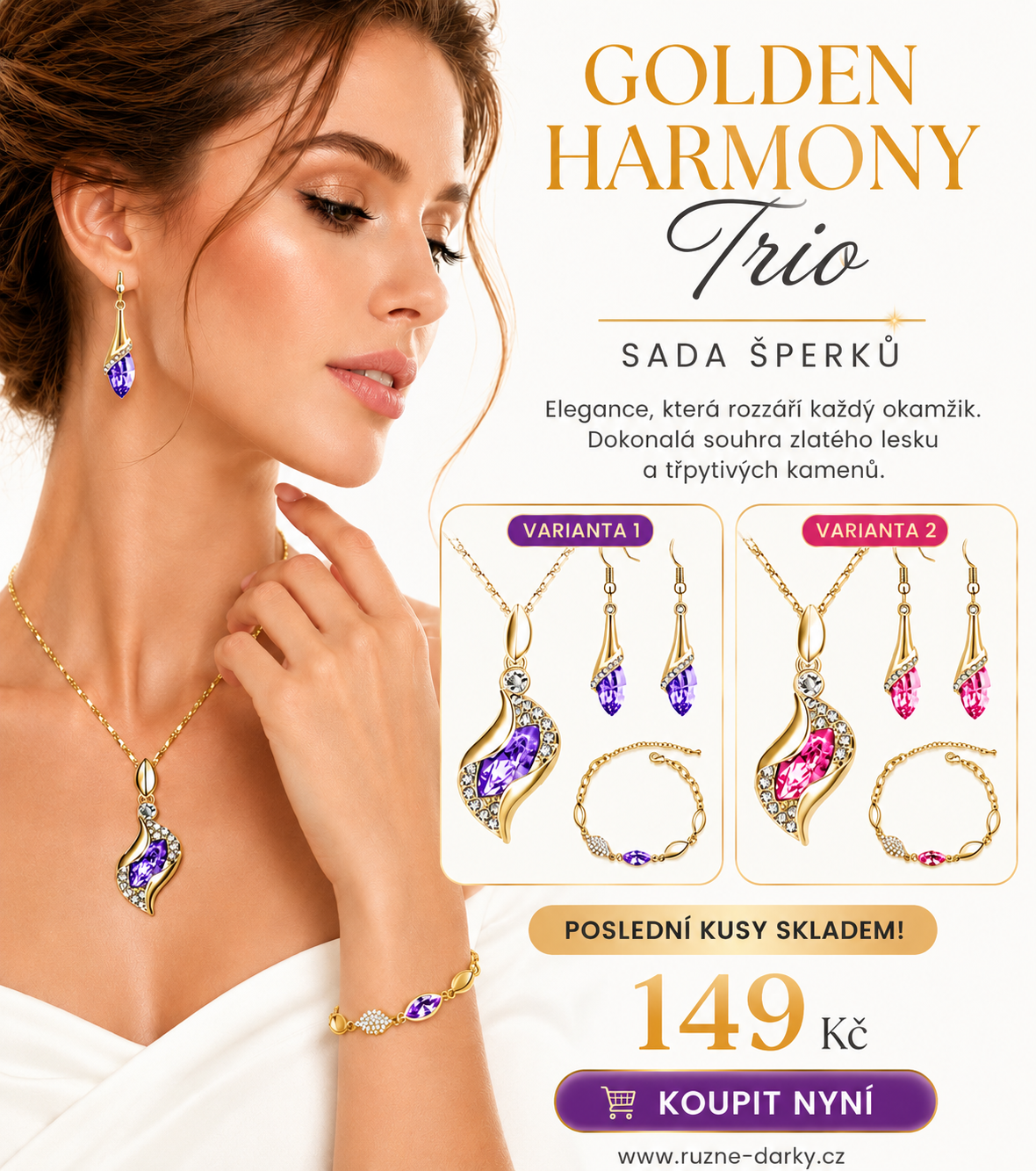 Sada šperků Golden Harmony Trio