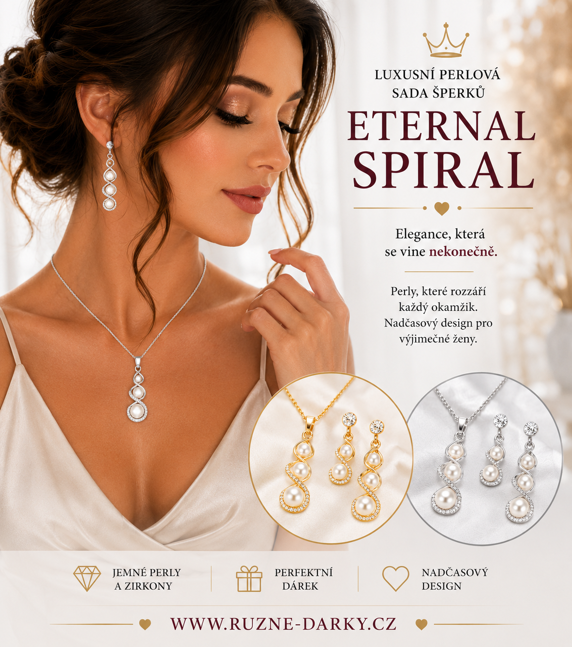 Perličková sada šperků Eternal Spiral - 2 varianty