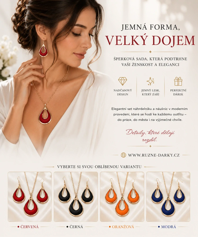 Designová sada šperků Teardrop Elegance