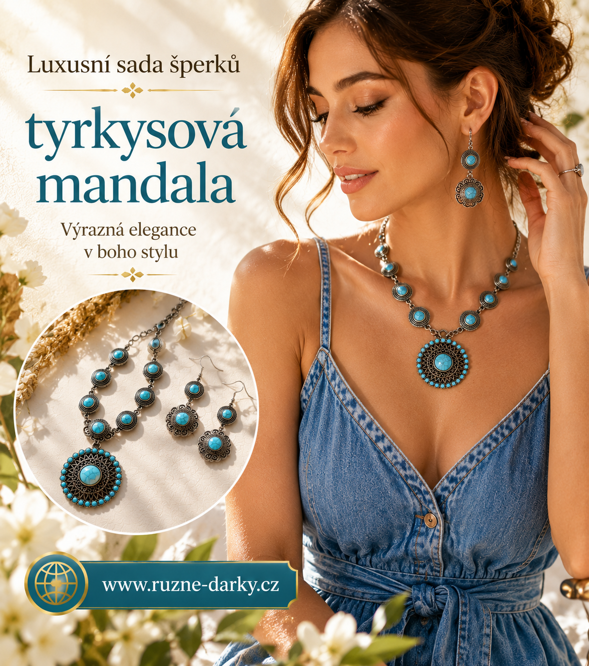 Luxusní sada šperků Tyrkysová mandala