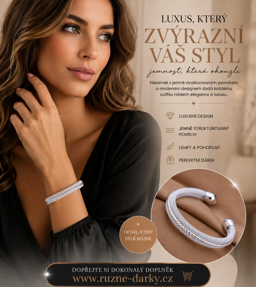 Luxusní náramek Silver Weave Elegance