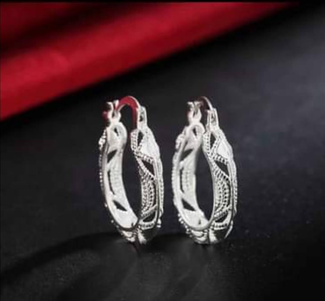 Stříbrné elegantní náušnice 3x2 cm