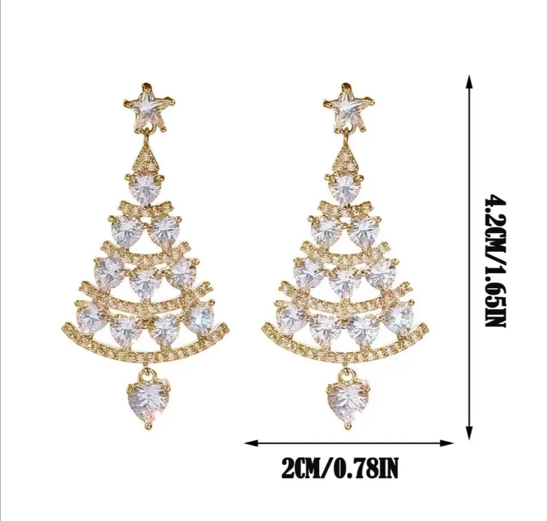 Náušnice vánoční strom