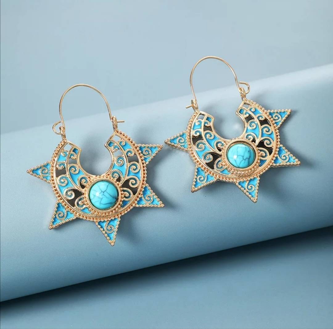 Orientální velké náušnice mandala