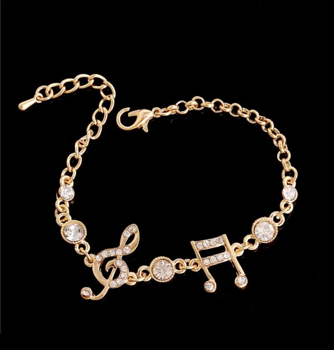 Náramek řetízkový noty a houslový klíč