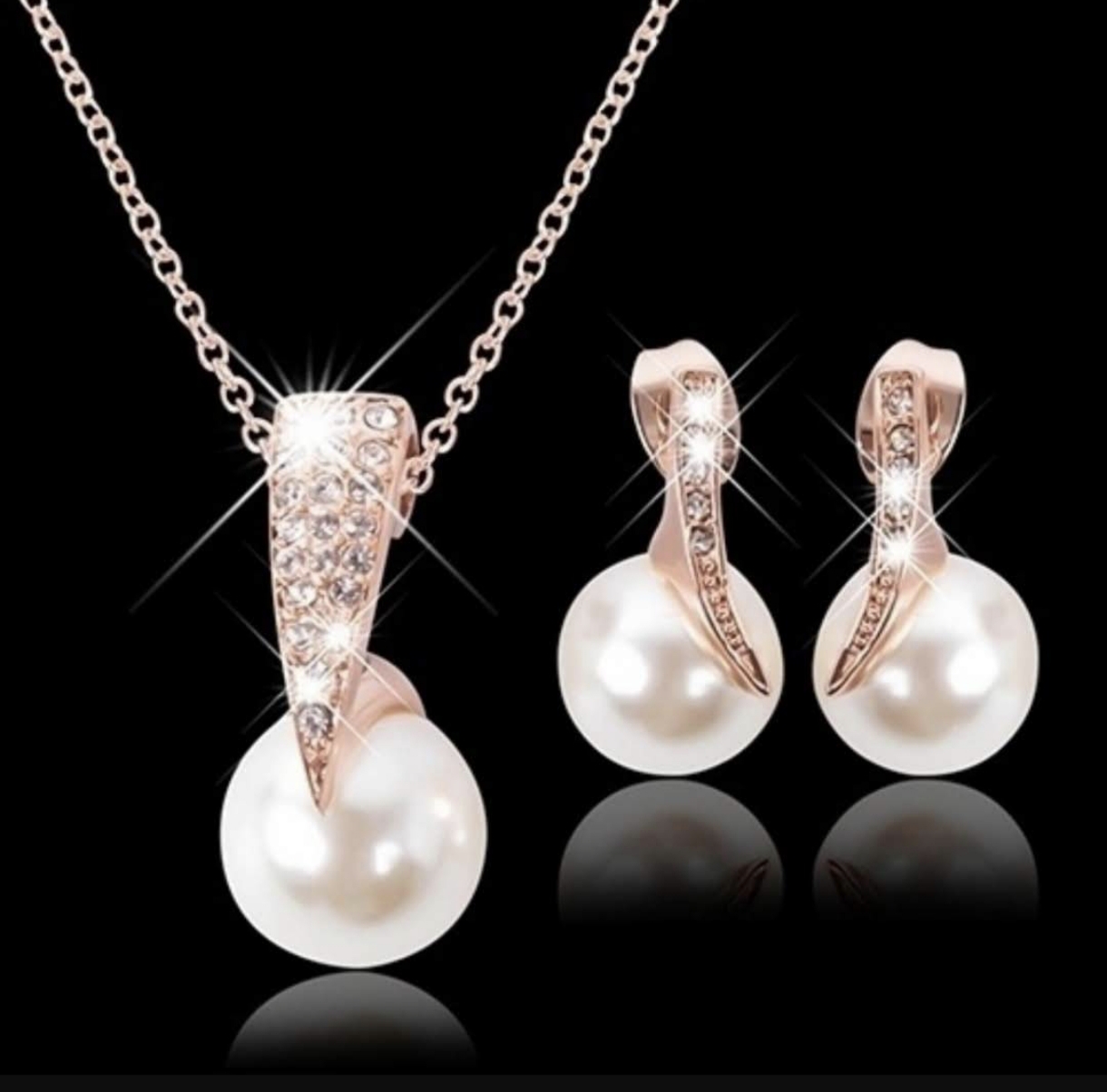 Luxusní sada šperků Rose Pearl