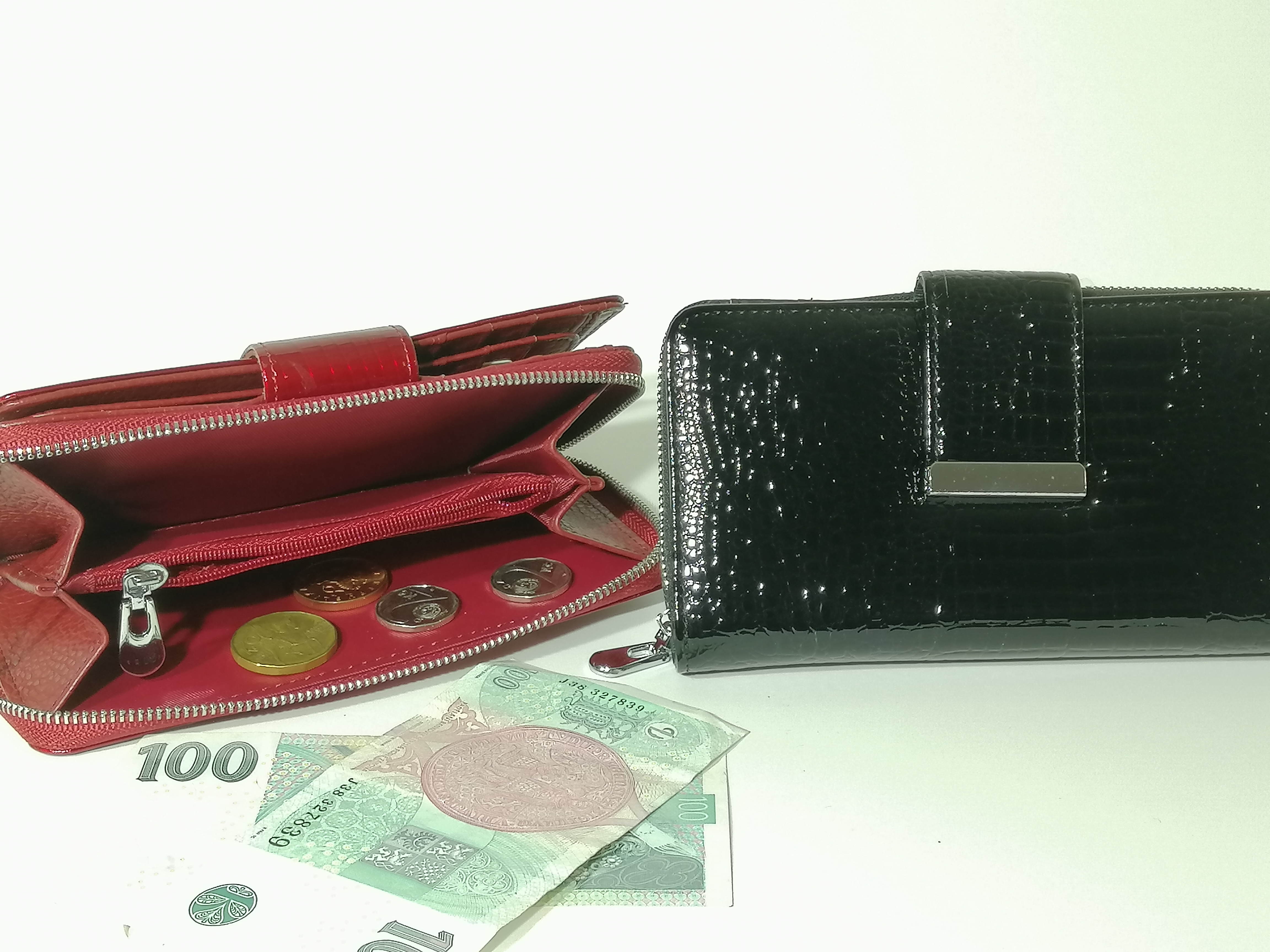 Kožená velká lakovaná peněženka hadí vzor 01-9602