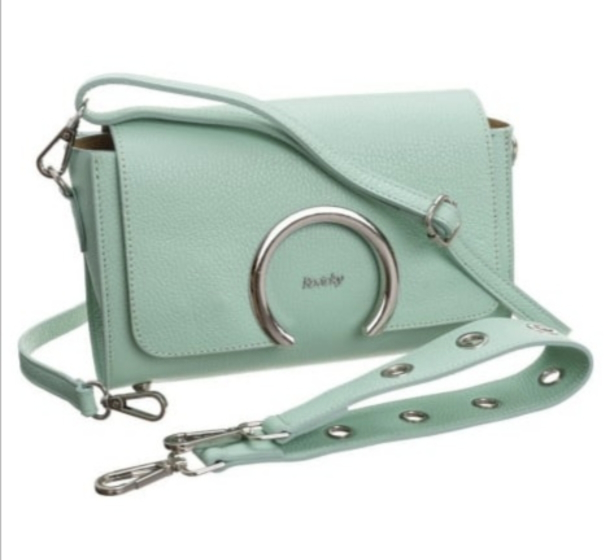 Luxusní prodloužená kožená crossbody kabelka Mint
