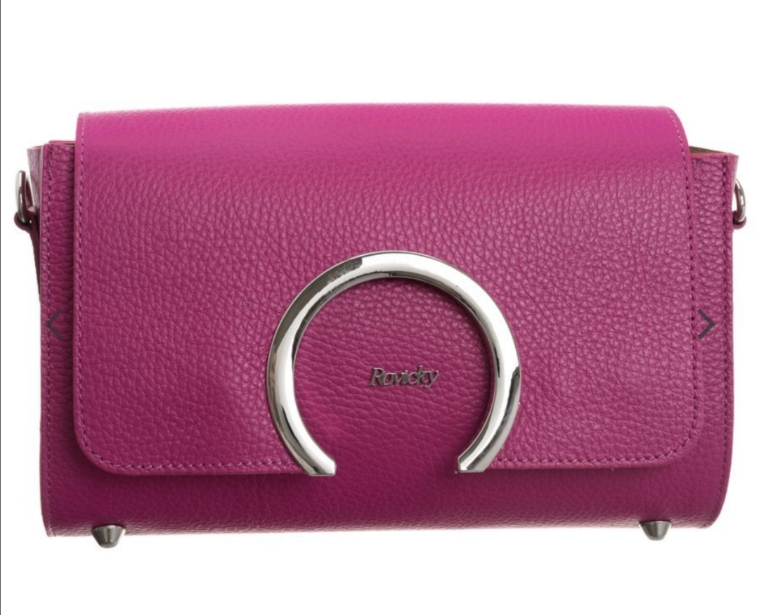 Prodloužená crossbody kožená kabelka Rovicky v barvě růžová 