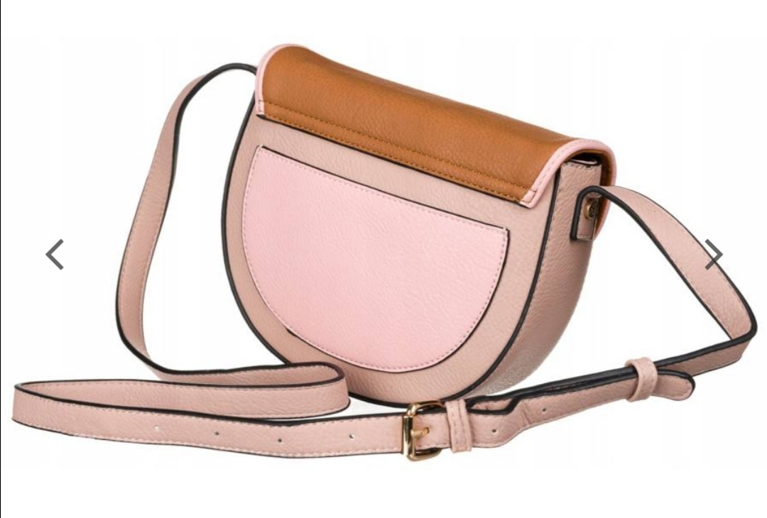 Dámská kabelka Lulu Castagnette růžová s hnědou klopou 