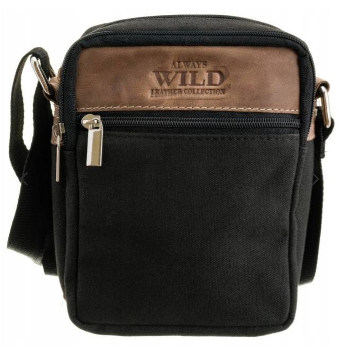 Pánská taška přes rameno Always Wild s hnědou vsadkou z hladké kůže 