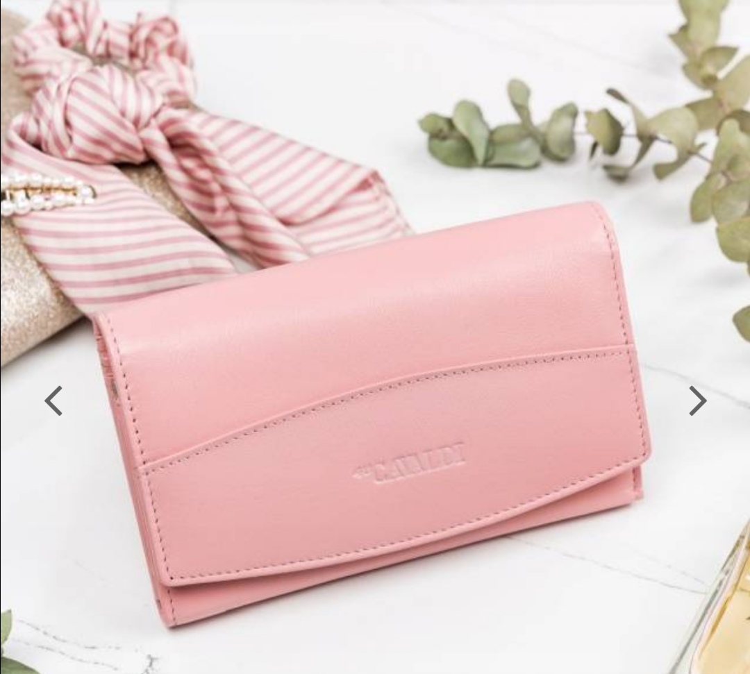 Velká dámská kožená peněženka Cavaldi lososová 