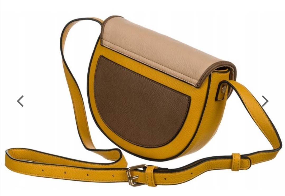 Dámská kabelka  Lulu Castagnette žlutá s béžovou klopou