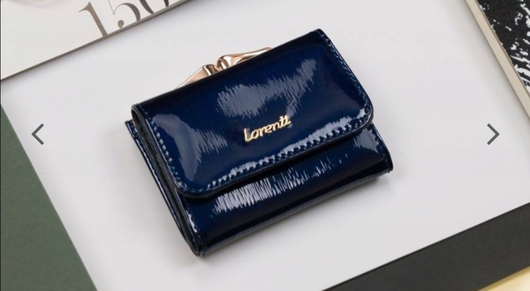 Malá dámská kožená lakovaná peněženka Lorenti modrá