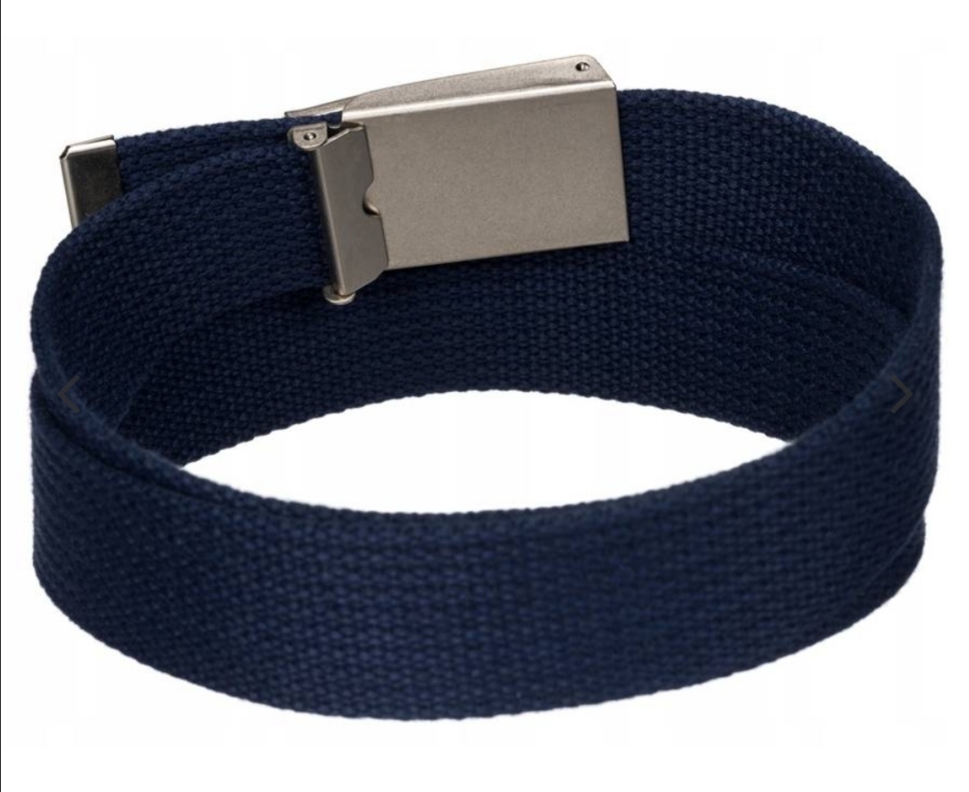 Pánský popruhový opasek s kovovou přezkou Peterson modrý 