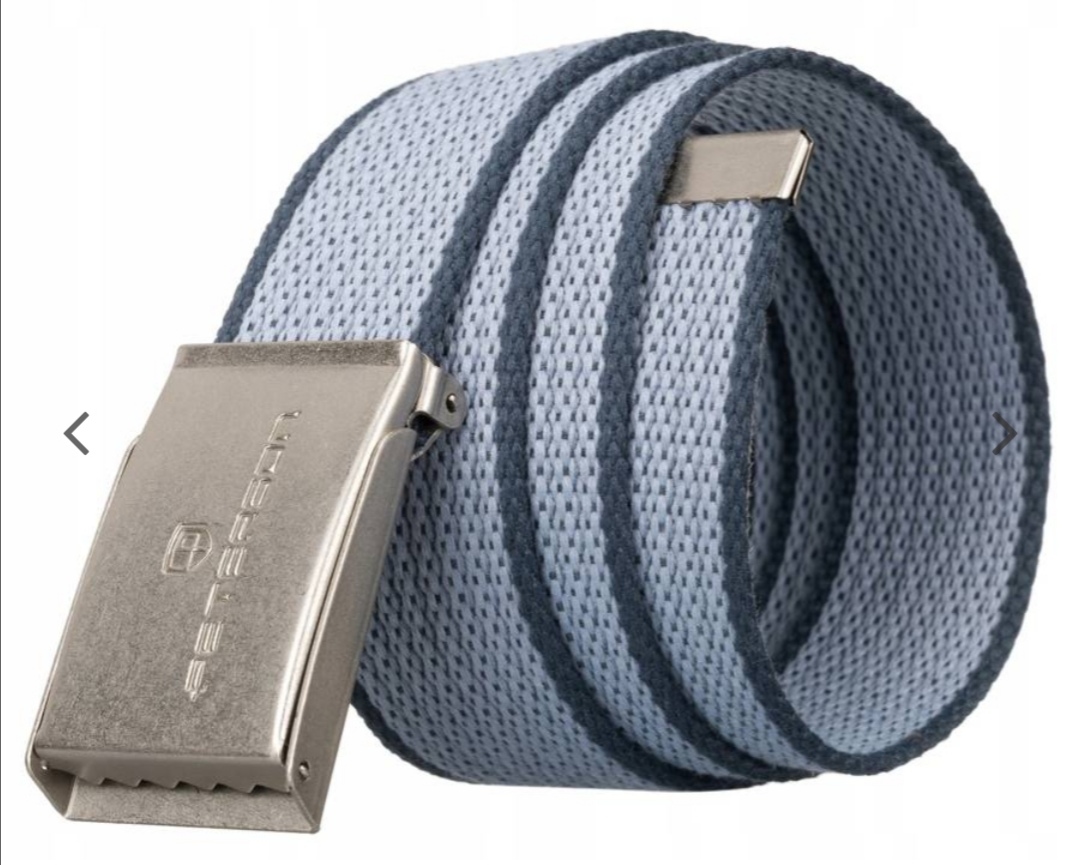 Pánský popruhový opasek s kovovou přezkou Peterson světle modrý 