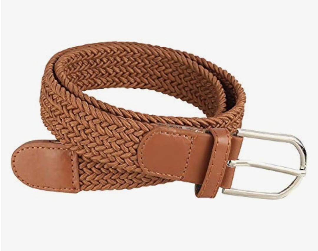 Pletený široký pásek Green Wood hnědý