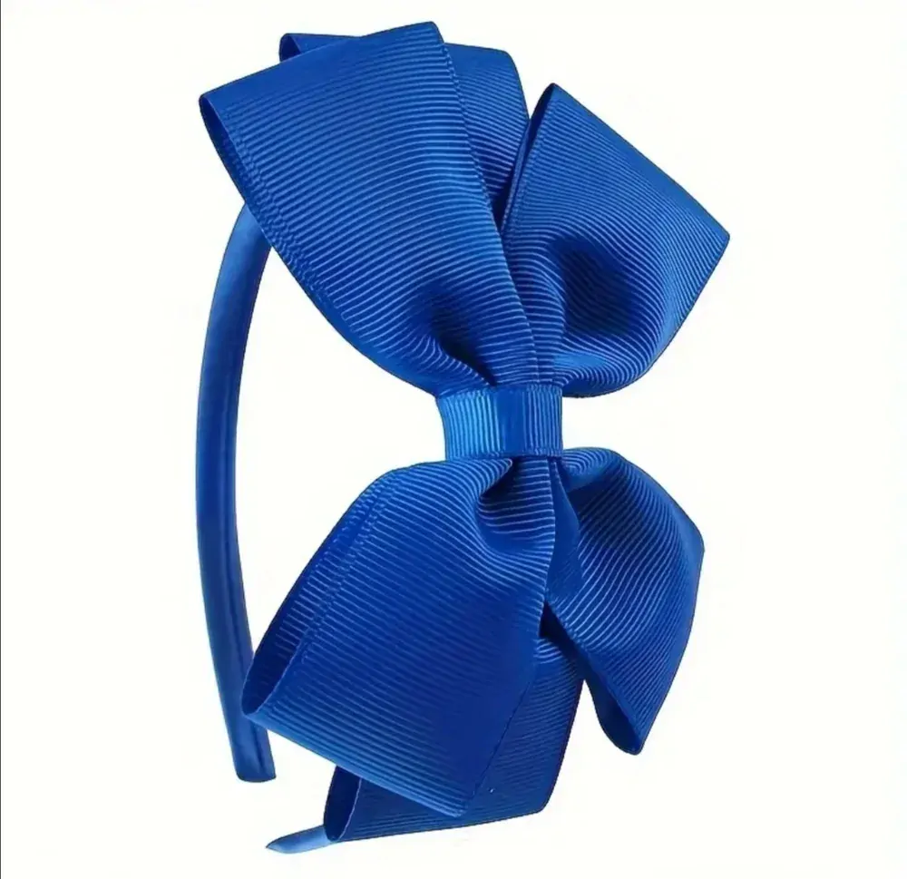 Dětská vlasová čelenka s mašličkou královská modrá 