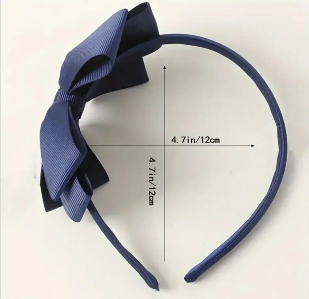 Dětská vlasová čelenka s mašličkou tmavě modrá 