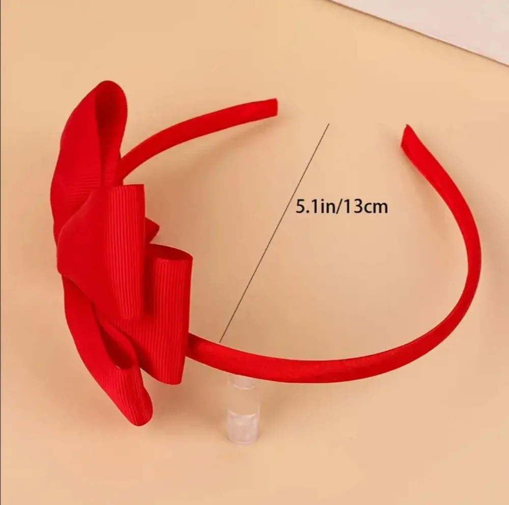 Dětská vlasová čelenka s mašličkou červená 