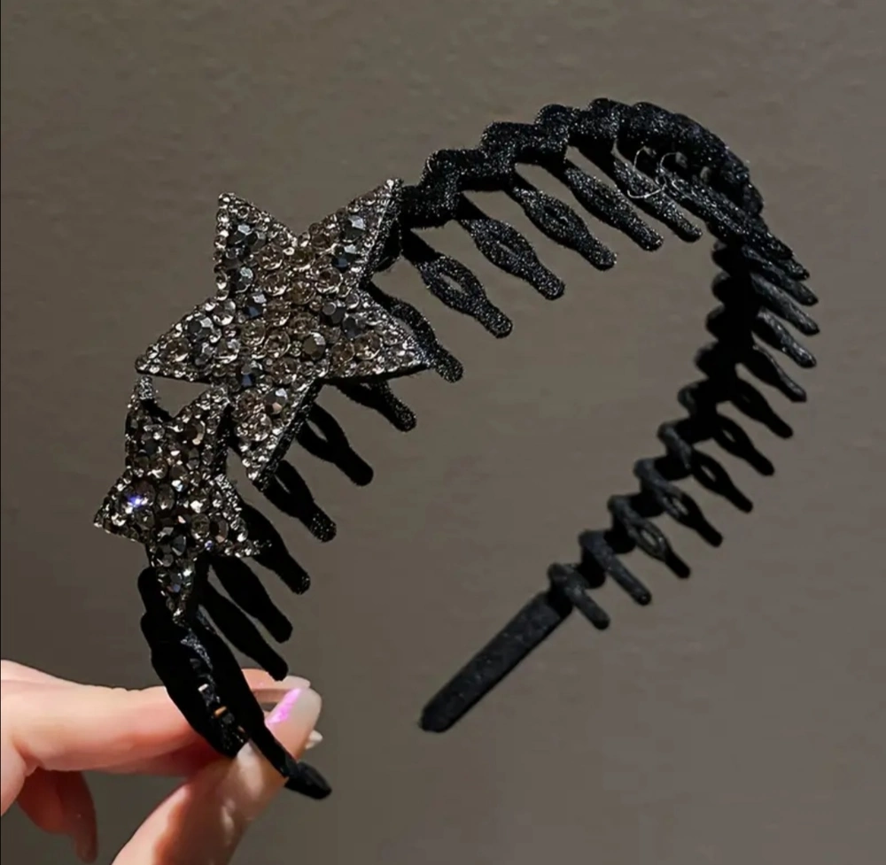 Černá vlasová čelenka s černou hvězdou 