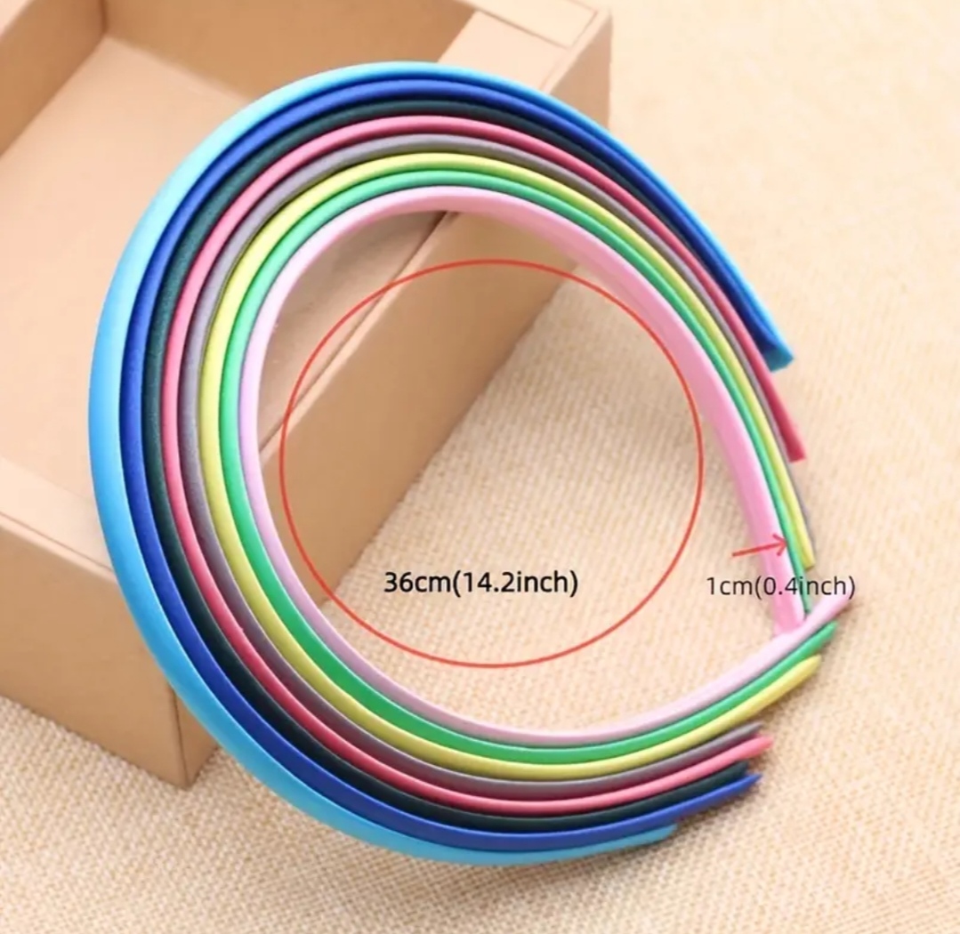 Sada 10 kusů úzkých čelenek do vlasů 