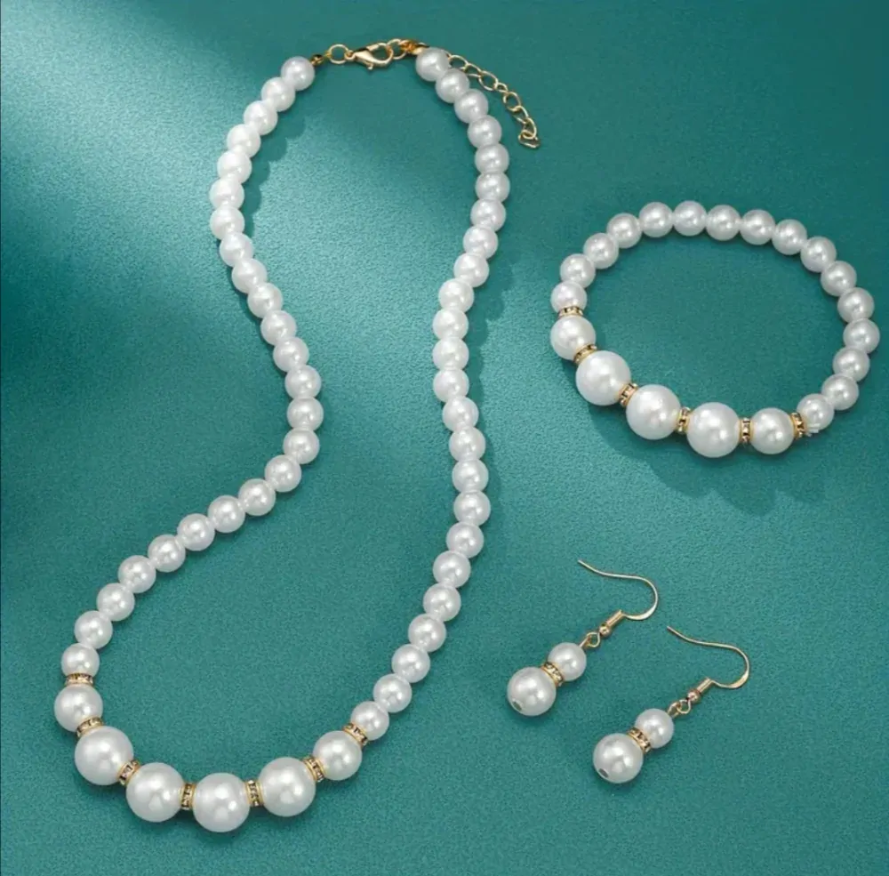 Luxusní sada šperků Luminous Grace 3v1 zlatá varianta 