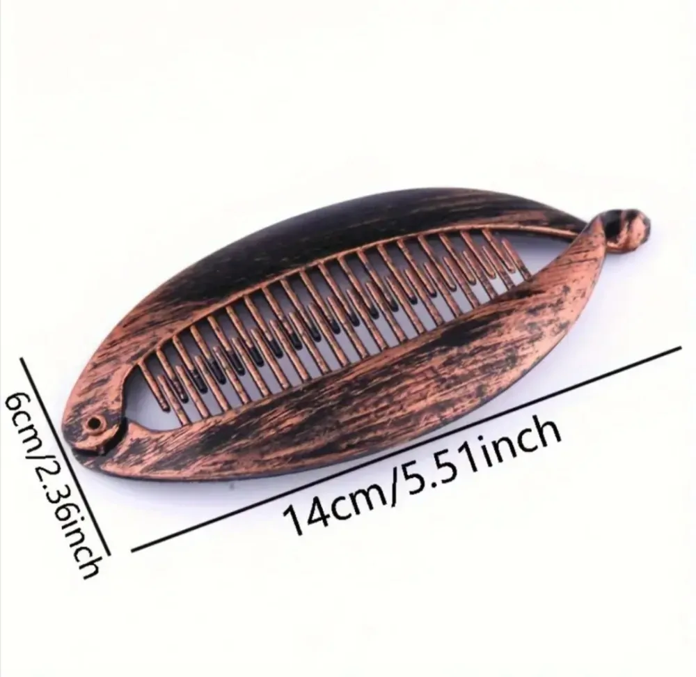 Sada 3 oválných spon do vlasů ve tvaru ryby 