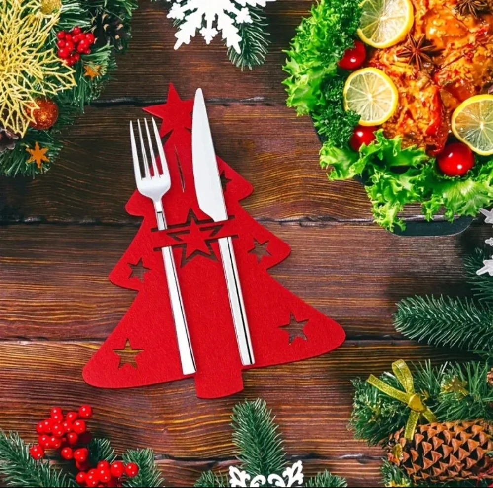 Vánoční obal na příbory stromeček 