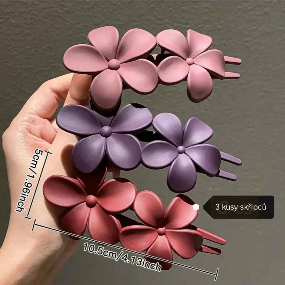 3 dílná sada skřipců květina  fialová 
