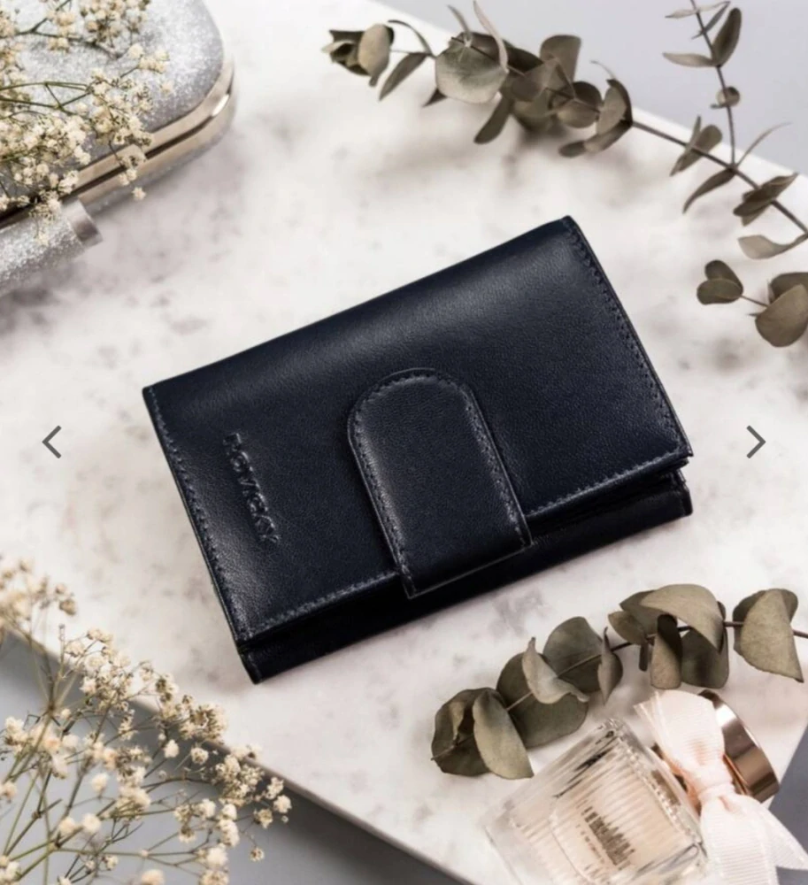 Střední dámská kožená peněženka Rovicky v modré barvě 