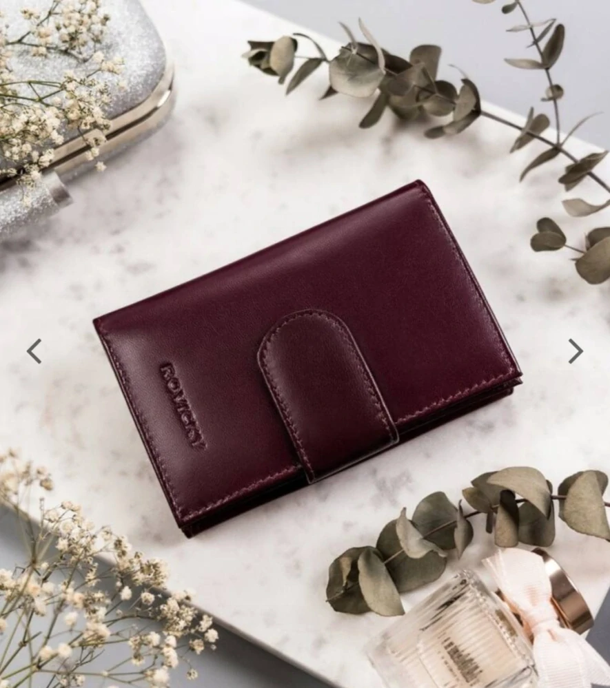 Střední dámská kožená peněženka Rovicky vínová