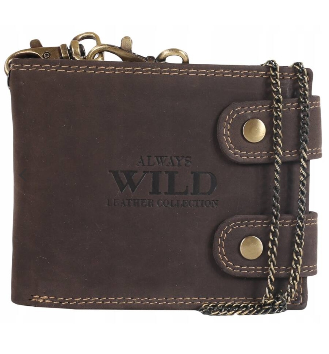 Velká pánská kožená peněženka Always Wild se zapínáním hnědá