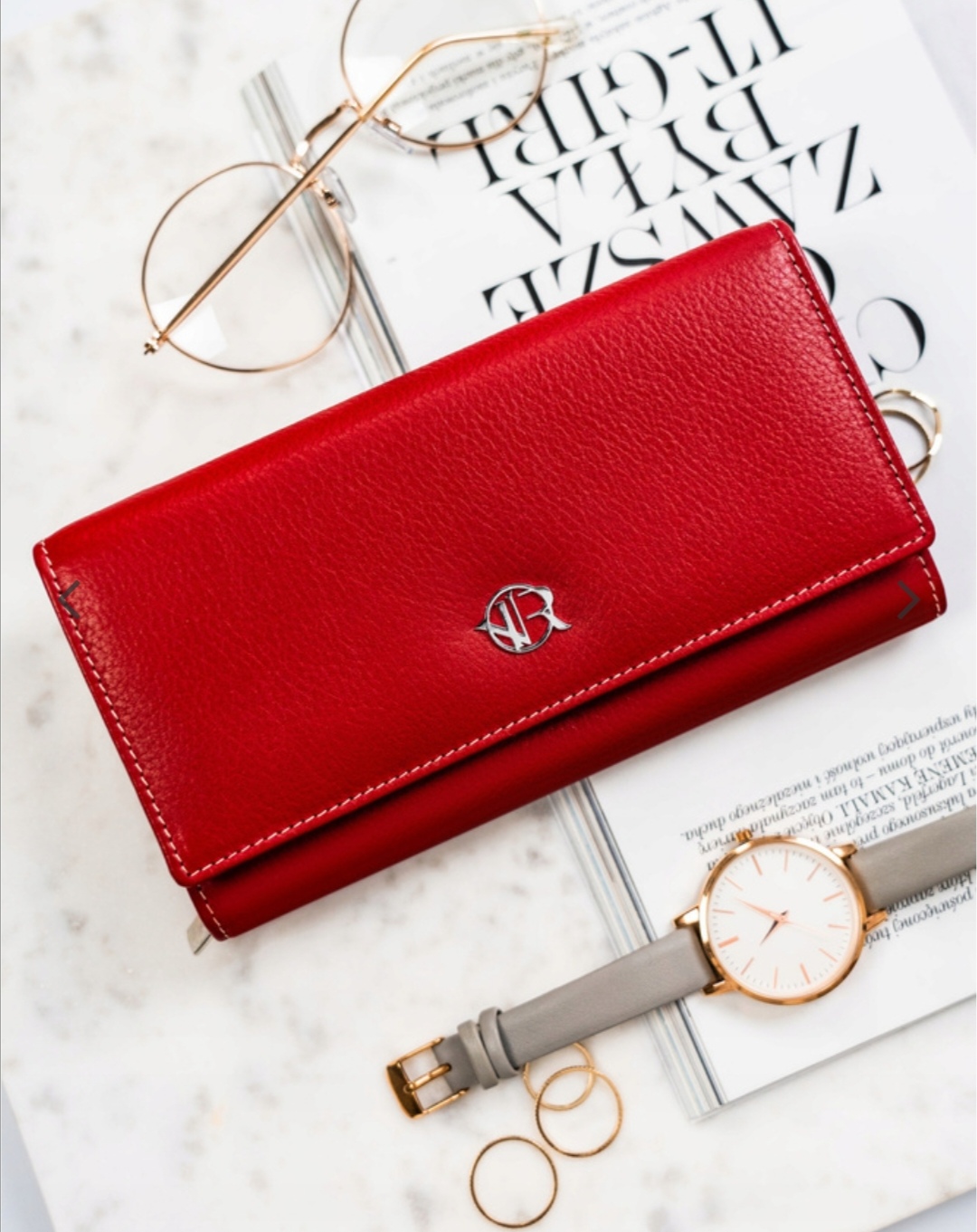 Elegantní kožená peněženka Rovicky červená