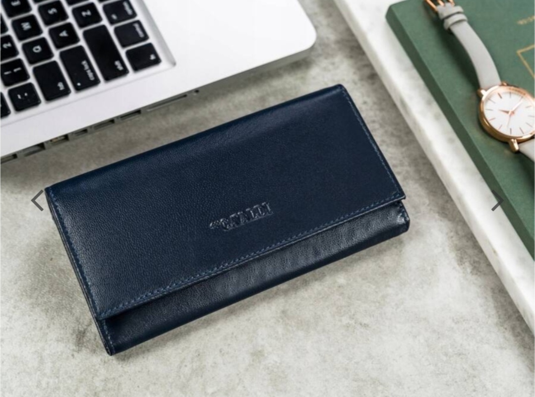 Prodloužená kožená peněženka Cavaldi modrá 