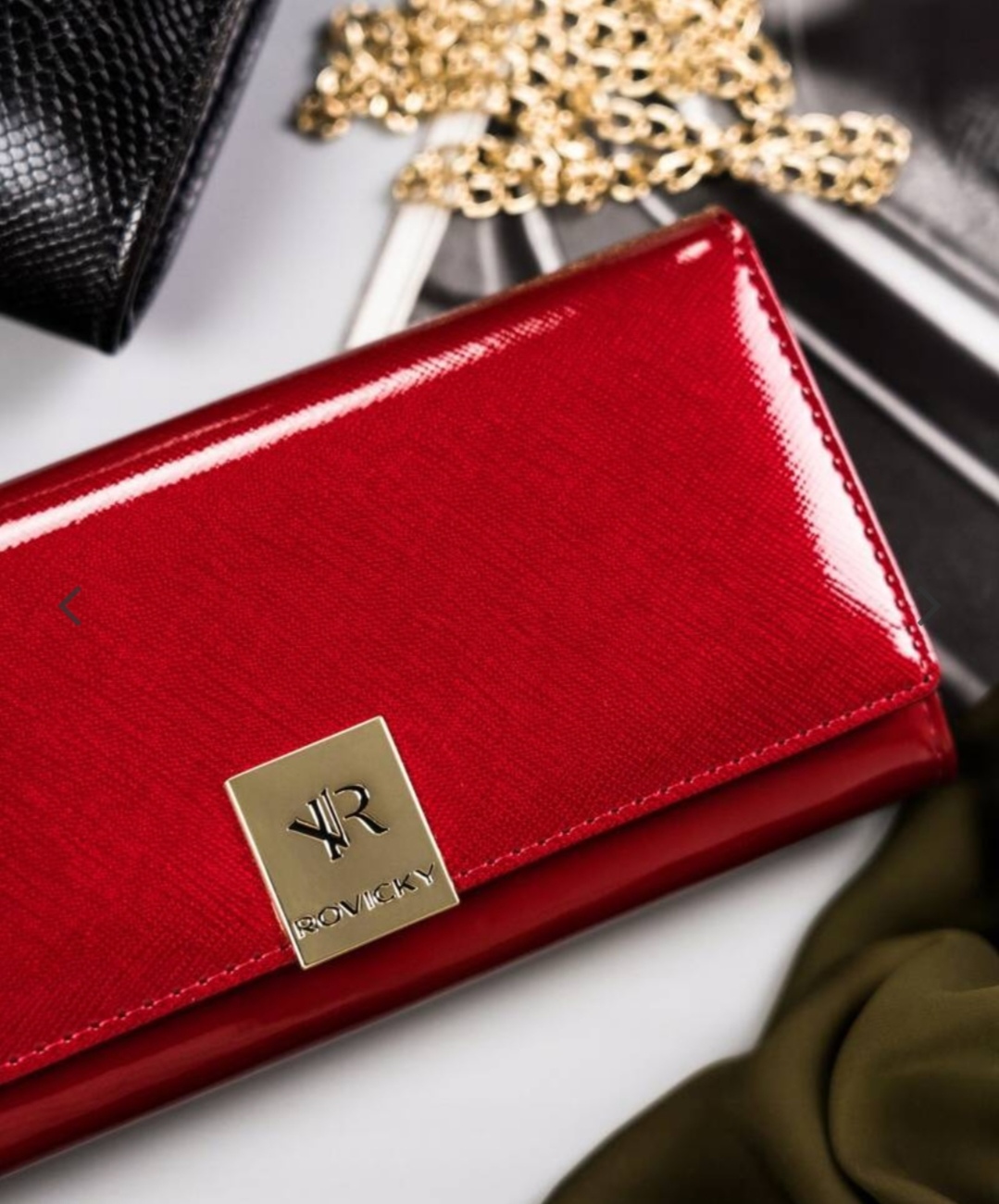 Velká dámská kožená lakovaná peněženka Rovicky 