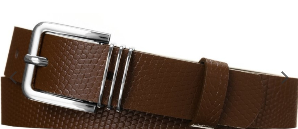 Originální dámský kožený pásek Rovicky hadí vzor hnědý
