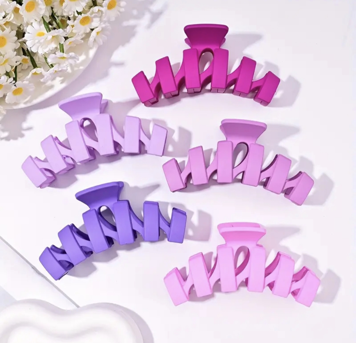 Krásná letní sada skřipců v  pastelových barvách růžovo - fialová