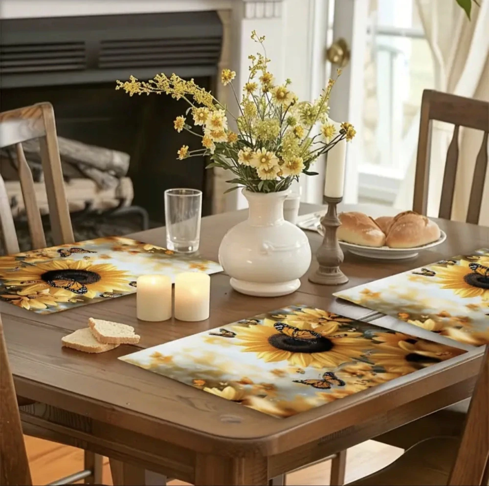 Luxusní prostírání s tématikou květů slunečnic