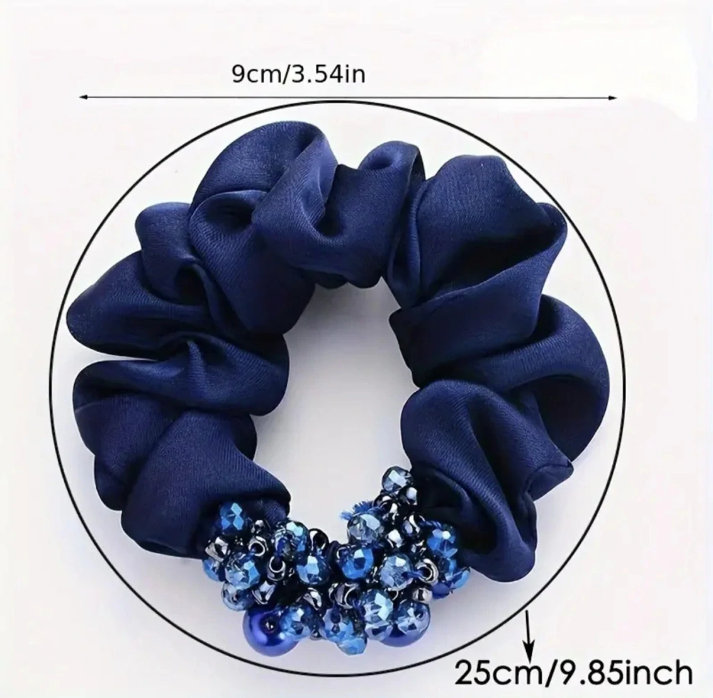 Luxusní saténová gumička s krystaly 