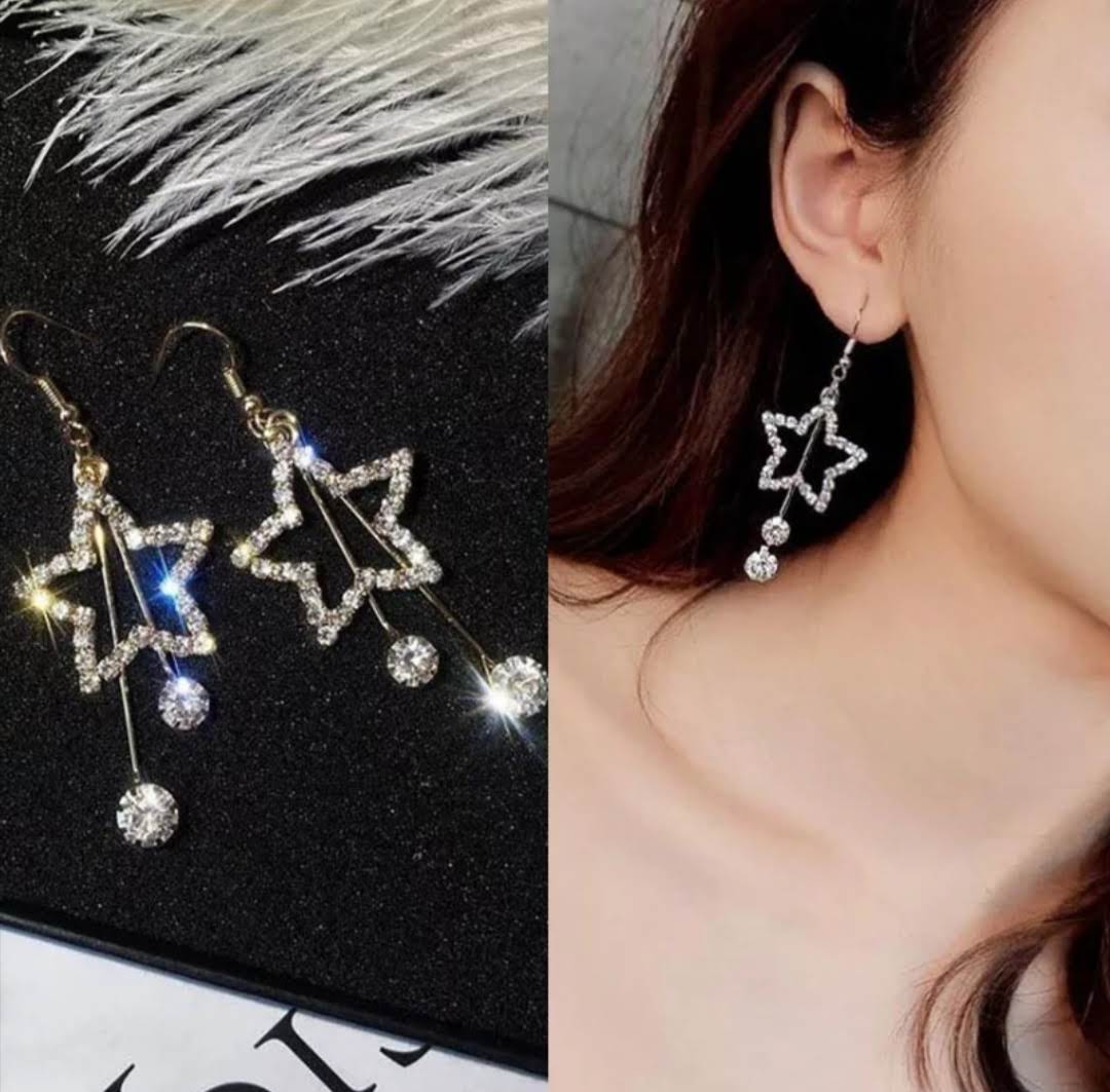 Dlouhé náušnice hvězdy 6,5 cm