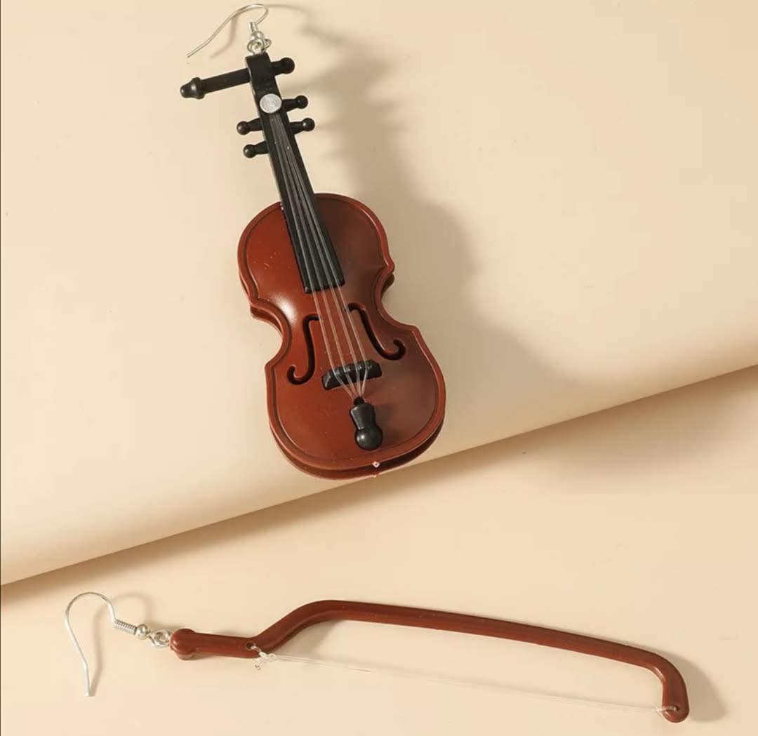 Originální náušnice Housle 7 cm