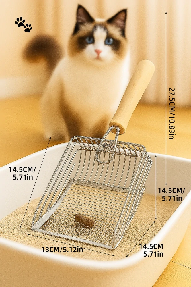 Velká kovová lopatka na kočičí toaletu