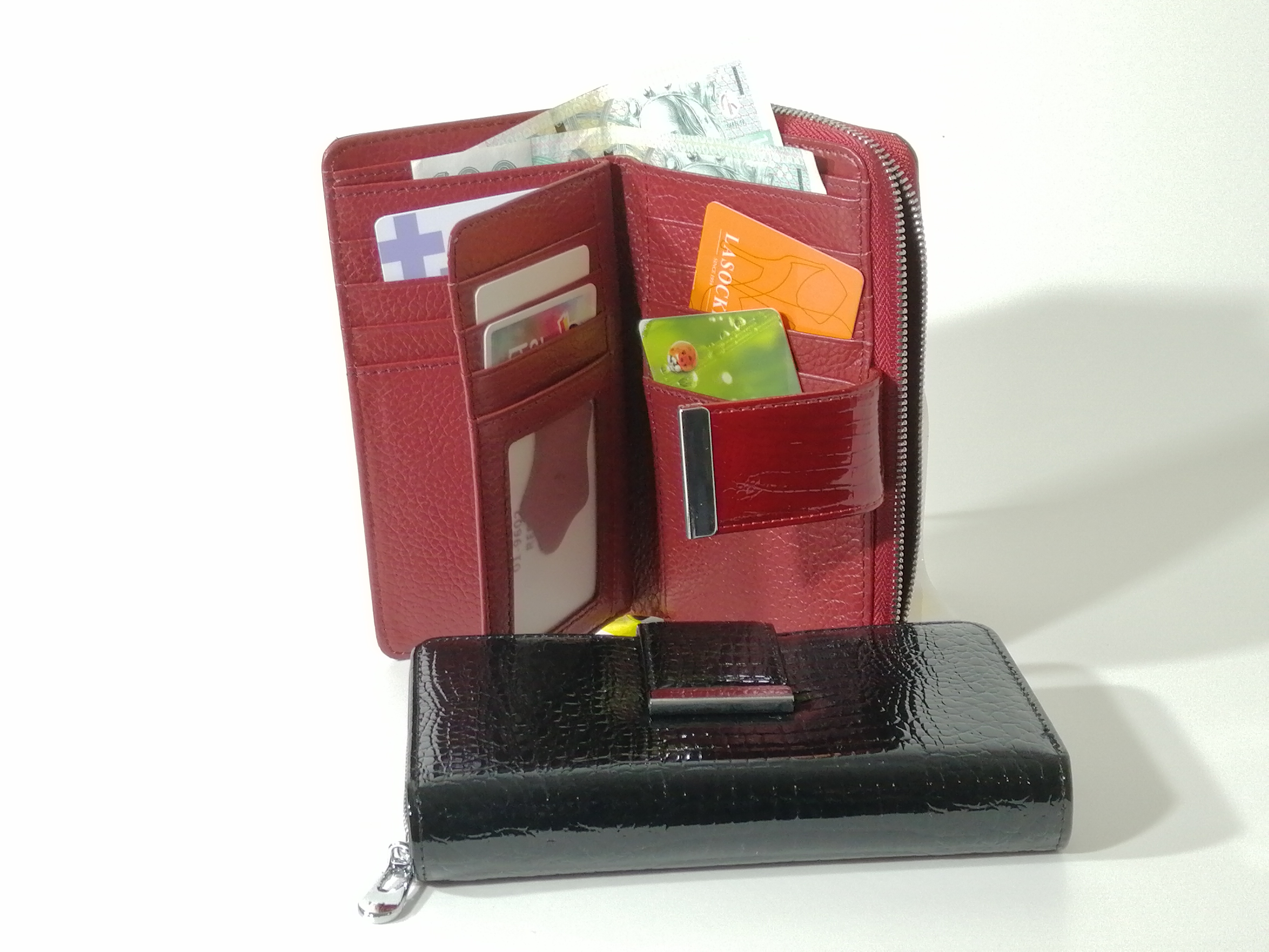 Kožená velká lakovaná peněženka hadí vzor 01-9602