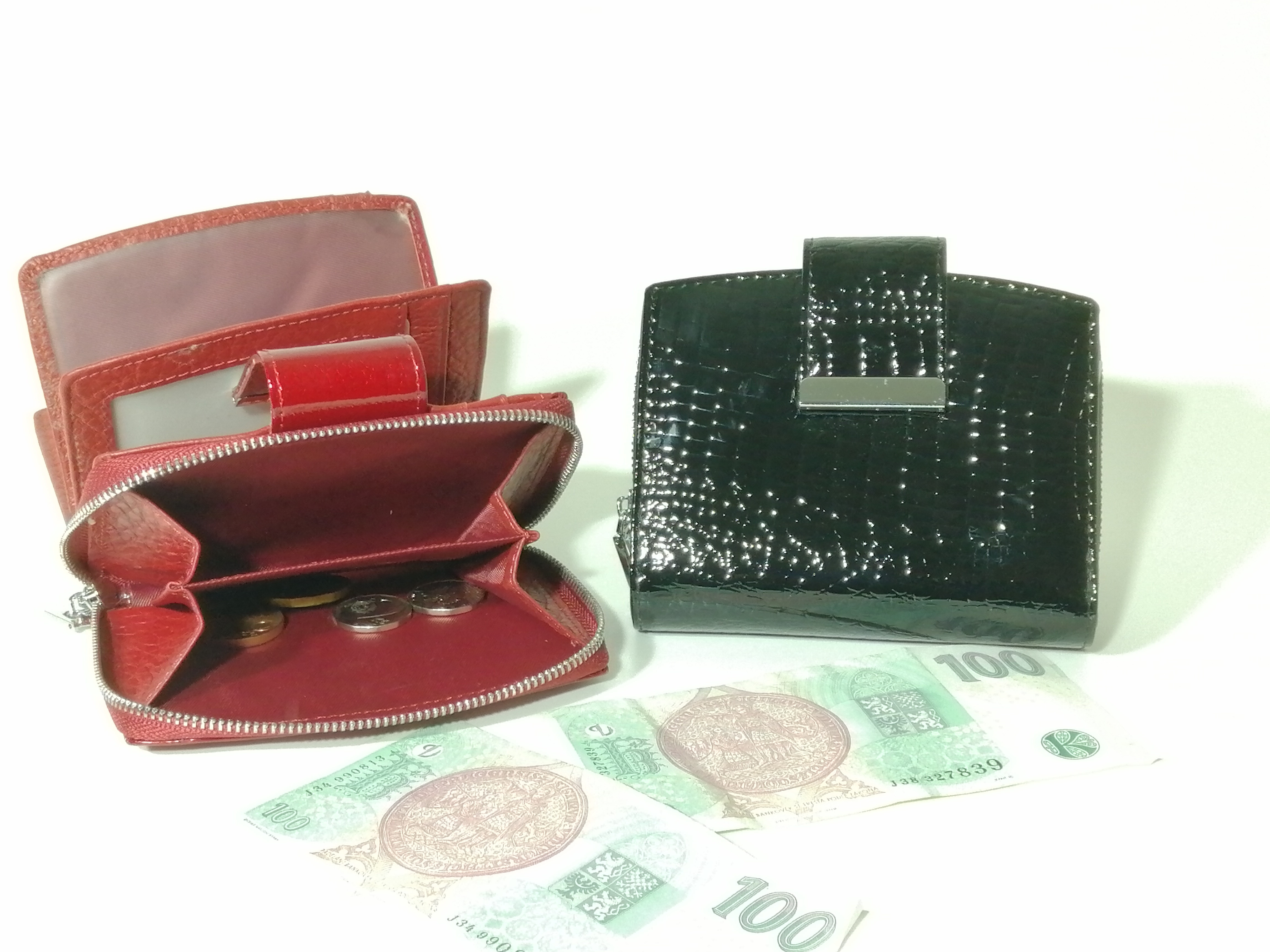 Kožená lakovaná peněženka hadí vzor 01-9604