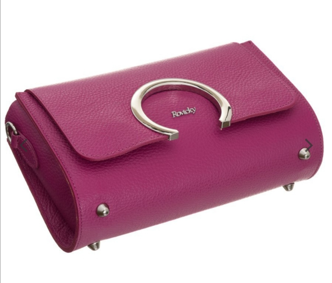 Prodloužená crossbody kožená kabelka Rovicky v barvě růžová 