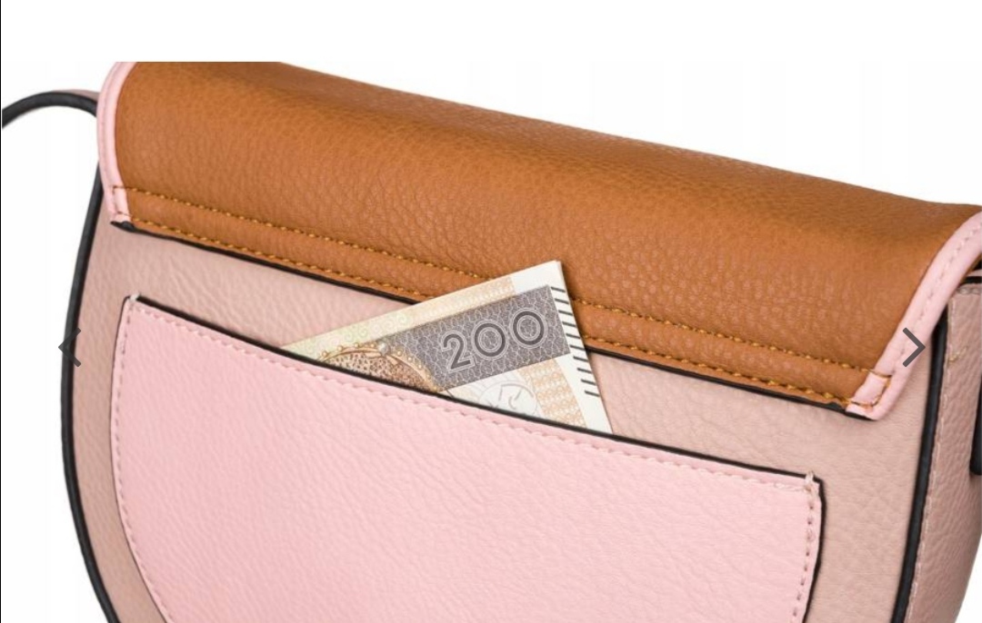 Dámská kabelka Lulu Castagnette růžová s hnědou klopou 