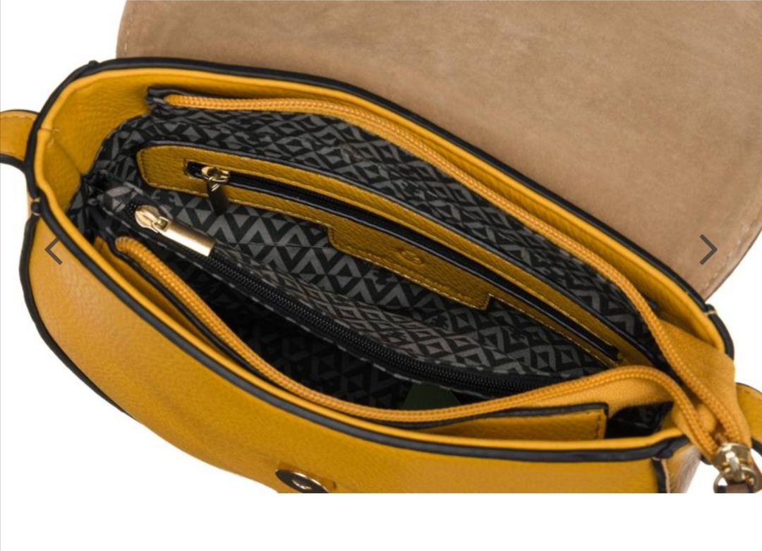 Dámská kabelka  Lulu Castagnette žlutá s béžovou klopou