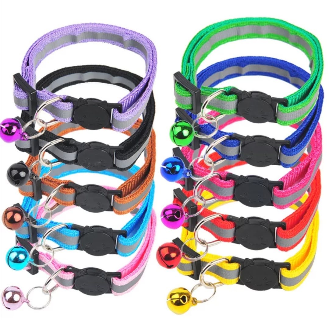 Nylonový obojek s reflexní páskou